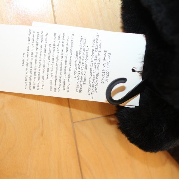NWT WOMEN'S QUILTED LEATHER FUR LINED SMART GLOVES BLACK‎ S/M - Picture 4 of 6